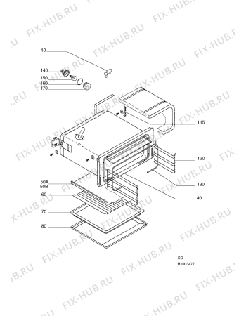 Взрыв-схема плиты (духовки) Aeg C53370V-W - Схема узла H10 Oven Cavity (small)